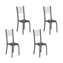 Ver imagem 1 de Kit 4 Cadeiras Tubular 95x37x40cm Dany Preto