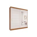 Ver imagem 1 de Guarda Roupa Casal 2 Portas de Correr (1 C/ Espelho) e 8 Gavetas Florença Cinamomo/off White -