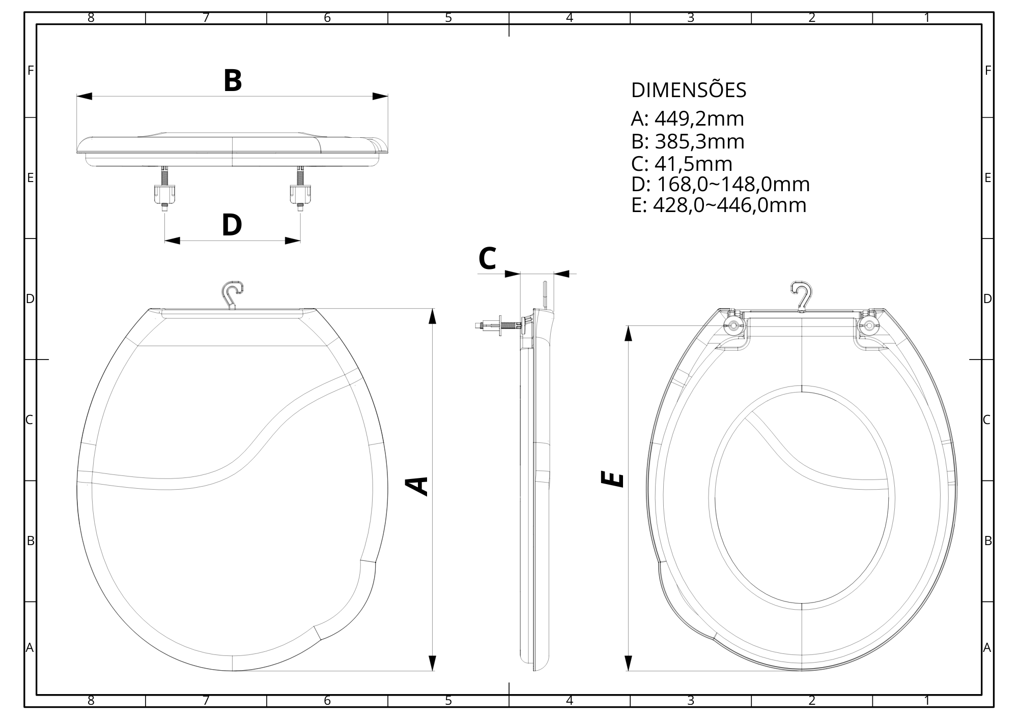 Assento Tampa para Vaso Sanitário Oval Plus Berllart Perfumado Branco Durín - 3