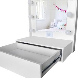 Penteadeira Camarim Mdf Suspensa Espelho, Parte Elétrica Pronta, Branco - Dom Móveis - 6