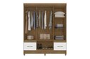 Ver imagem 3 de Guarda Roupa 6 Portas 2 Gavetas Branco/Castanho MS912 Moval 204x165x47