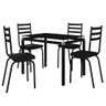 Conjunto de Mesa Malva Sf Fosco com Tampo Vidro 1,07 Preto com 4 Cadeiras 118 - 2