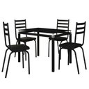 Ver imagem 2 de Conjunto de Mesa Malva Sf Fosco com Tampo Vidro 1,07 Preto com 4 Cadeiras 118
