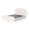 Cama Estofada Casal Tecido Linho Off White Design Baixo e Elegante para Quarto - 3