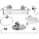 Ver imagem 1 de Kit Acessórios com Porta Shampoo Aço Inox 6 Peças para Banheiro