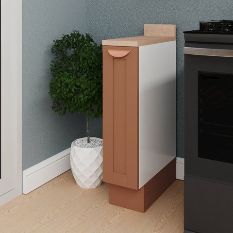 Balcão Porta Tempero 20cm com Tampo Arizona CabeCasa MadeiraOriginals Laranja/Terracota/Branco