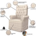 Ver imagem 3 de Kit 02 Poltronas de Amamentação e Descanso com Balanço Laís G05 Linho Creme - Mpozenato