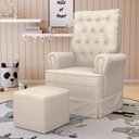 Ver imagem 2 de Kit 02 Poltronas de Amamentação e Descanso com Balanço Laís G05 Linho Creme - Mpozenato