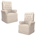 Ver imagem 1 de Kit 02 Poltronas de Amamentação e Descanso com Balanço Laís G05 Linho Creme - Mpozenato