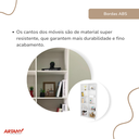 Ver imagem 6 de Estante de Livros 90CMX188CM Multiuso Alta 4 Prateleiras Branco Artany