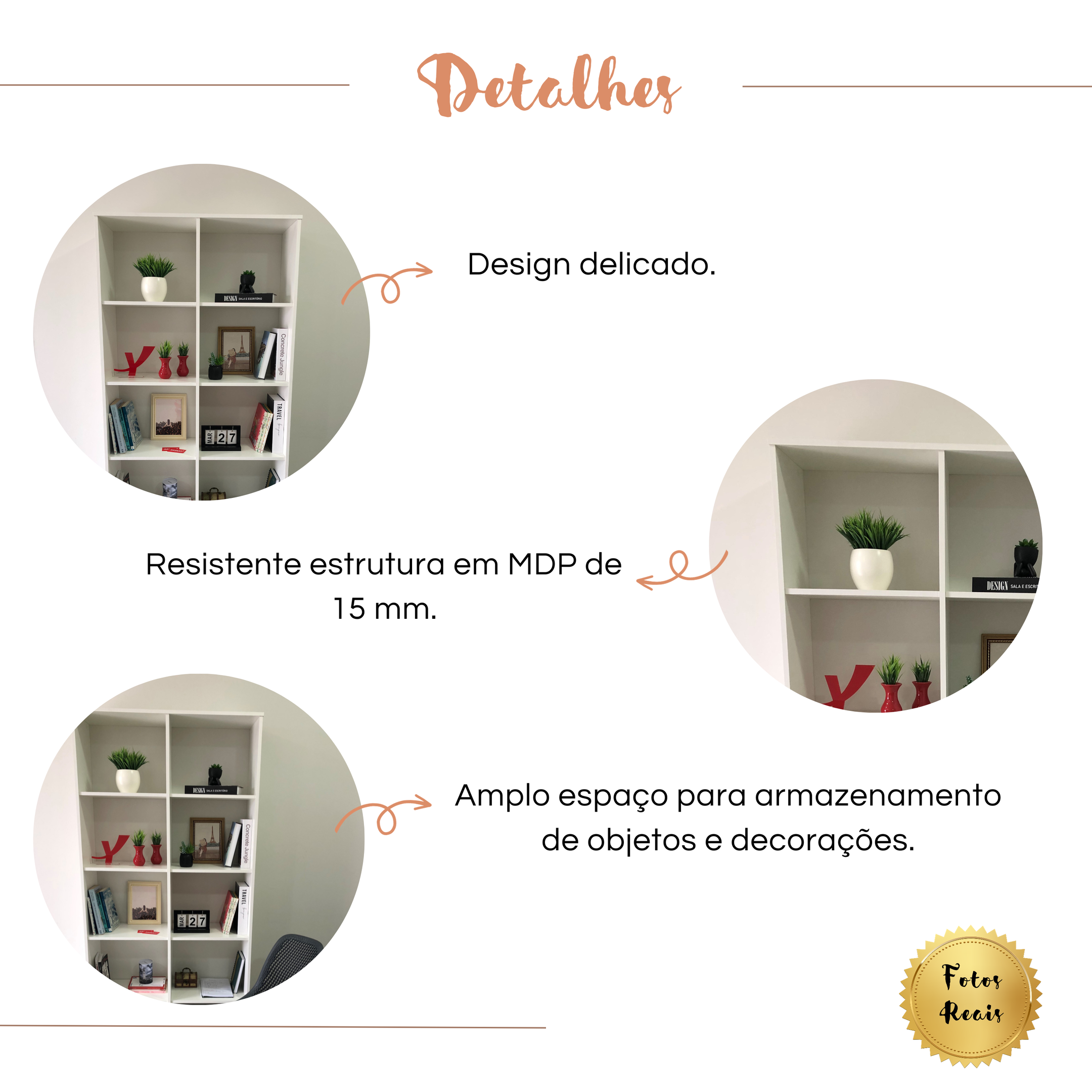 Estante Multiuso para Livros Alta 4 Prateleiras 188cmx90cm - 6