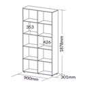 Ver imagem 4 de Estante Multiuso para Livros Alta 4 Prateleiras 188cmx90cm