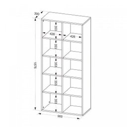 Estante Multiuso para Livros Alta 4 Prateleiras 188cmx90cm - 4