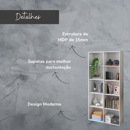Estante Multiuso para Livros Alta 4 Prateleiras 188cmx90cm - 8