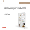 Ver imagem 5 de Estante de Livros 90CMX188CM Multiuso Alta 4 Prateleiras Branco Artany