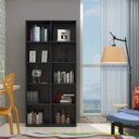 Ver imagem 1 de Estante de Livros 90CMX188CM Multiuso Alta 4 Prateleiras Preto Artany