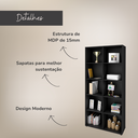 Ver imagem 5 de Estante Multiuso para Livros Alta 4 Prateleiras 188cmx90cm