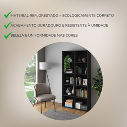Estante Multiuso para Livros Alta 4 Prateleiras 188cmx90cm - 10