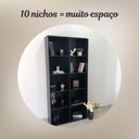 Ver mais imagens de Estante de Livros 90CMX188CM Multiuso Alta 4 Prateleiras Preto Artany