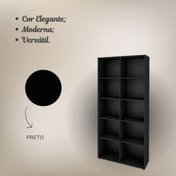 Estante Multiuso para Livros Alta 4 Prateleiras 188cmx90cm - 9