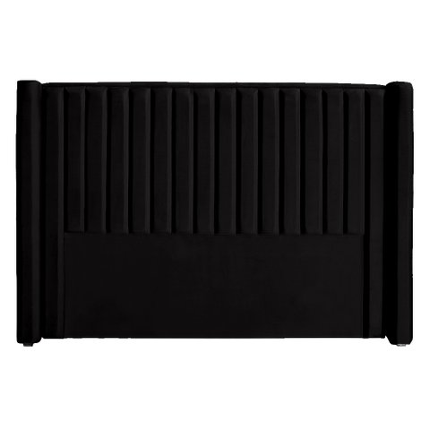 Cabeceira Ripada Estofada para Cama Box Casal King 1.95 - Suede - Sv Decor:preto