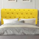 Ver imagem 1 de Painel Cabeceira Estofada Paris 195cm Cama Box King Corino Amarelo- Mabe Magazine