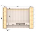 Ver imagem 3 de Painel para TV até 84 Polegadas Ripado LED Vidro Reflecta Portas 100% MDF 219CMX305CM Vitoria Regia Yescasa Bege
