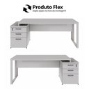 Ver mais imagens de Mesa Diretor Escritório 1,50m a 1,72m 3 Gavetas Pé Metal F5