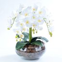 Ver imagem 2 de Arranjo de Orquídea Artificial Branca 6 Hastes Victória