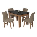 Ver imagem 2 de Conjunto Mesa de Jantar 120 cm com 4 Cadeiras Tokio Multimóveis EX1004 Madeirado/Preto/Mascavo