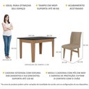 Ver imagem 3 de Conjunto Mesa de Jantar 120 cm com 4 Cadeiras Tokio Multimóveis EX1004 Madeirado/Preto/Mascavo