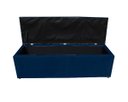 Ver imagem 4 de Kit Cabeceira e Recamier Baú para Cama Box Casal Queen:azul Marinho