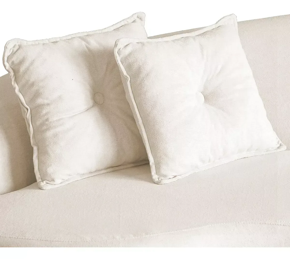 Sofá Curvo Feijão Pequeno 2 Lugares Moderno Forma Orgânica Bouclé Creme - 5