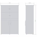 Ver imagem 2 de Armário Estante para Escritório 2 Portas 1 Gaveta 105cm Mega Plata Móveis