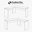 Ver imagem 4 de Mesa Escrivaninha em L 135cm x 150cm Pés Painel F5 Office Cor:Macadâmia com Branco