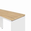 Ver imagem 7 de Mesa Escrivaninha em L 135cm x 150cm Pés Painel F5 Office Cor:Macadâmia com Branco