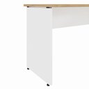 Ver imagem 6 de Mesa Escrivaninha em L 135cm x 150cm Pés Painel F5 Office Cor:Macadâmia com Branco