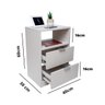 Mesa de Cabeceira Off White 2 Gavetas e 1 Nicho Mesinha para Quarto Lateral da Cama Estilo Cômoda - 2