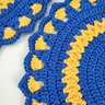 Jogo Americano Azul E Amarelo Crochê 36cm Kit 2pc Sousplat - 3