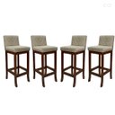 Ver imagem 1 de Kit 4 Banquetas Alta para Cozinha Tóquio em Madeira Maciça Matelassê Suede Bege Ccs