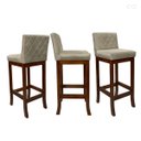 Ver imagem 2 de Kit 4 Banquetas Alta para Cozinha Tóquio em Madeira Maciça Matelassê Suede Bege Ccs