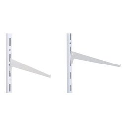 12 Suportes para Trilho Cremalheira Prateleira 30cm Branco - 4