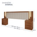 Ver imagem 3 de Cabeceira Casal Extensível Estofada com LED Luminous Yescasa
