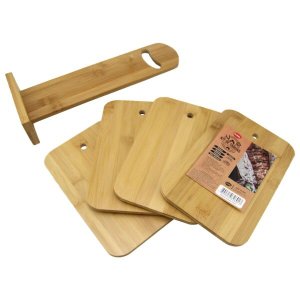 Kit 4 Tabuas Churrasco em Bambu para Servir Petiscos Clink