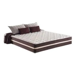 Cama Box com Baú Casal Marrom + Colchão de Molas Classic - Anjos - Superlastic 138cm - 2