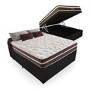 Ver imagem 1 de Cama Box com Baú Casal Marrom + Colchão de Molas Classic - Anjos - Superlastic 138cm