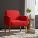 Ver imagem 1 de Poltrona Hope Decorativa Confortável para Sala Quarto Recepção Tecido Suede Pés Palito