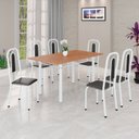 Ver imagem 1 de Conjunto para Sala de Jantar com 6 Cadeiras Lívia Branco/Preto