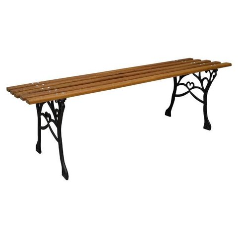 Banco de Jardim Francês de Madeira Estilo Praça Sem Encosto 1,5m
