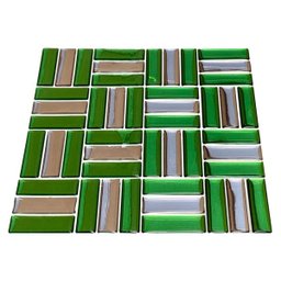 Pastilha Adesiva Baguete Cromada Verde Kit 4 Placas - 6